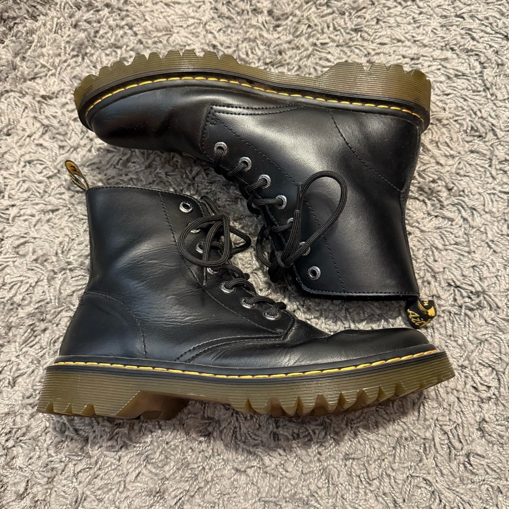 Black Dr Martens 1460 Leather Lace-Up Boots - Picture 2 of 6